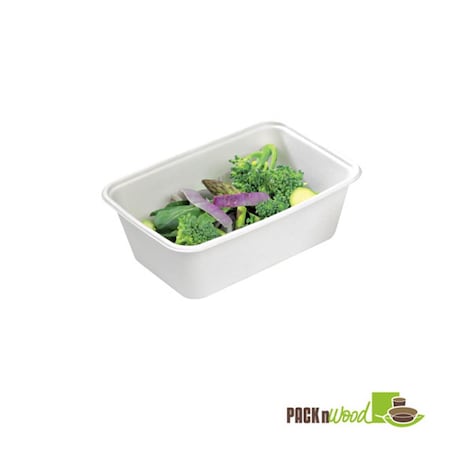 Packnwood 17 oz. Rectangular Sugarcane Salad Bowl 210APUREC500